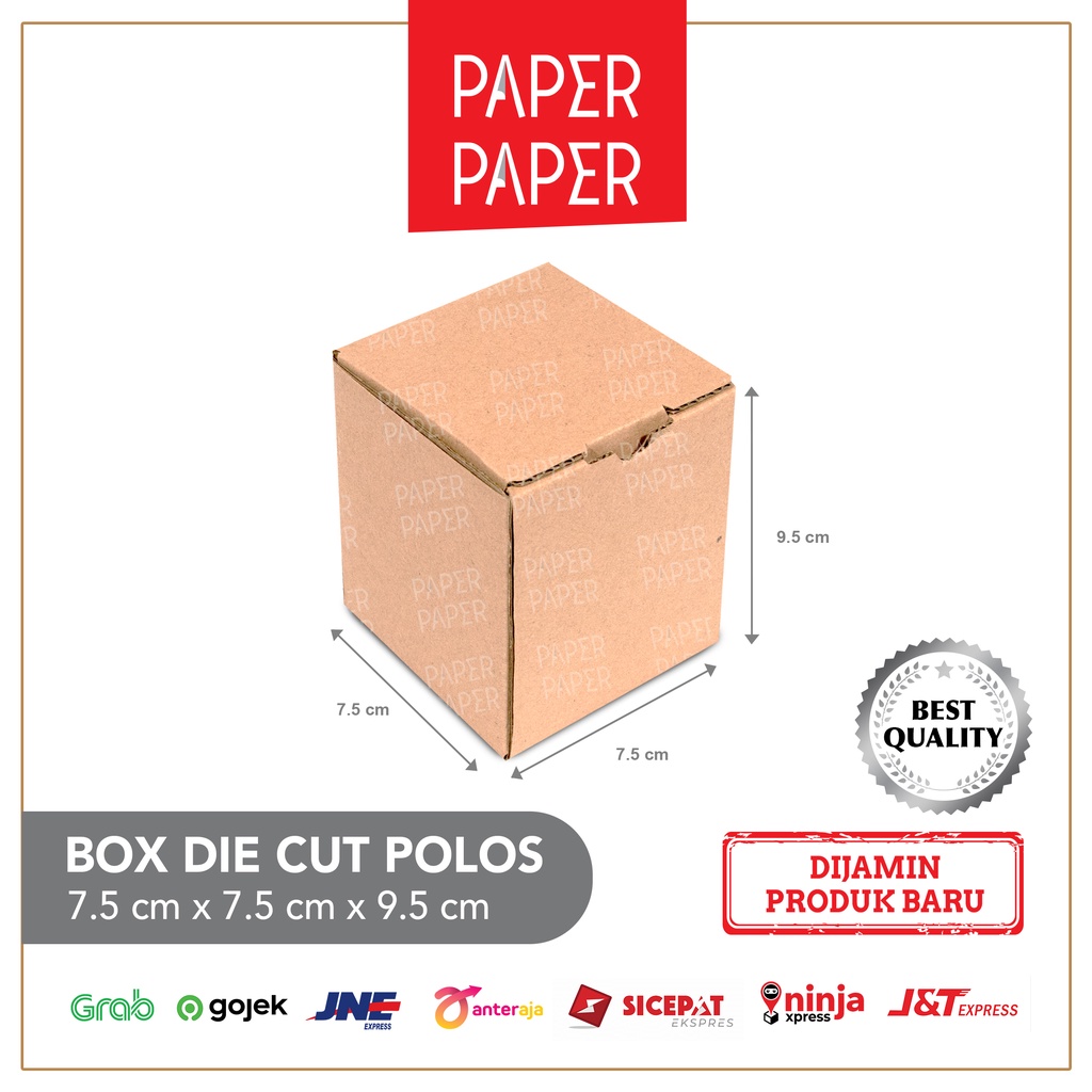 

Kardus Box Karton Die Cut 7.5x7.5x9.5 Polos - Baru - Murah