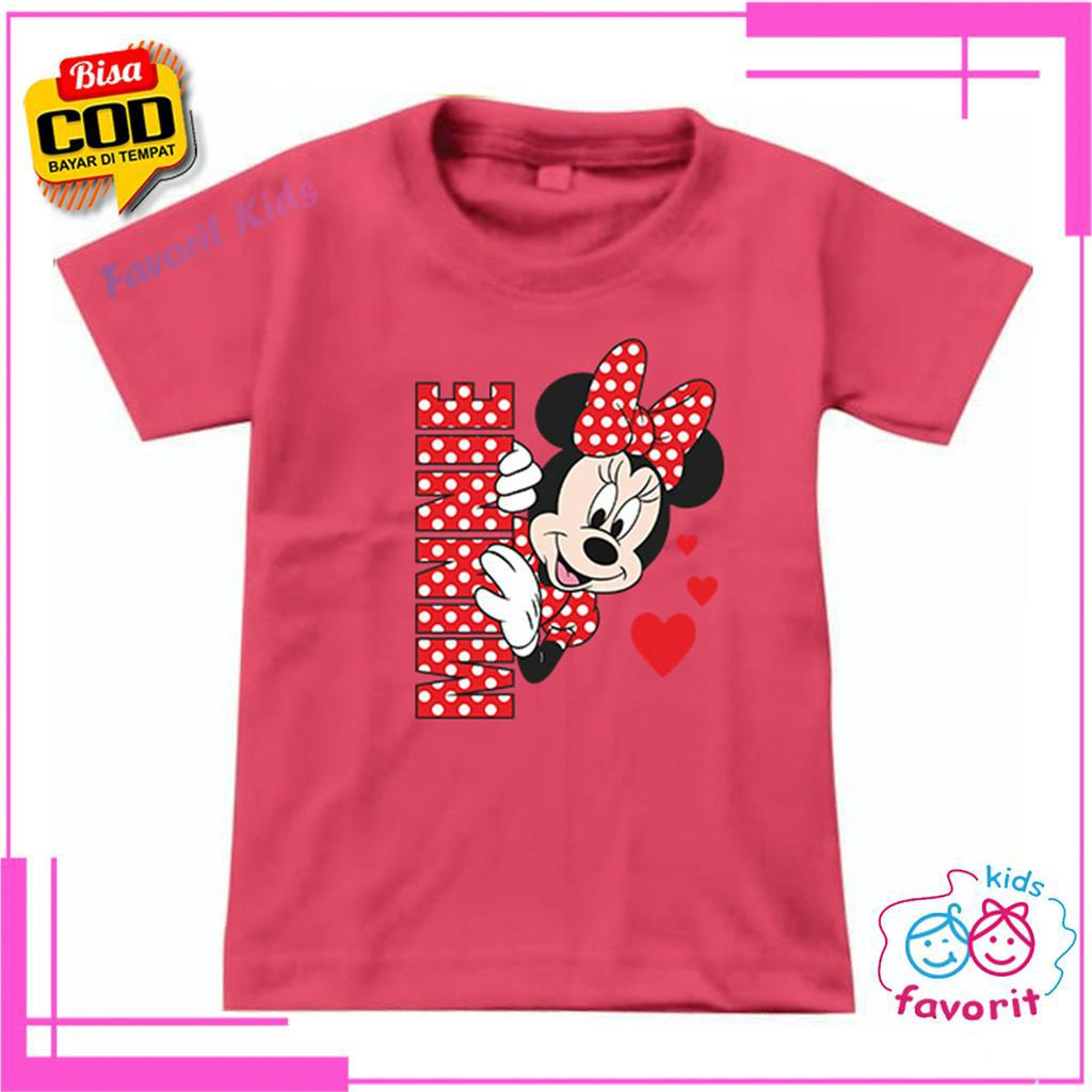 KAOS ANAK PEREMPUAN LENGAN PENDEK MOTIF MINNIE MOUS3