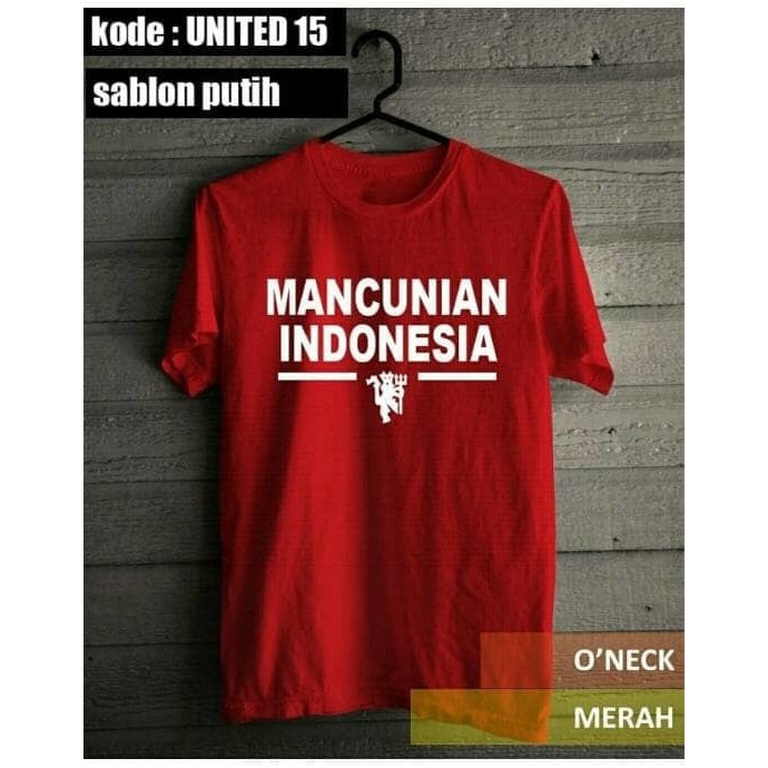 KAos Tshirt Baju Combed 30S Distro MU Mancunian Indonesia MAnchester