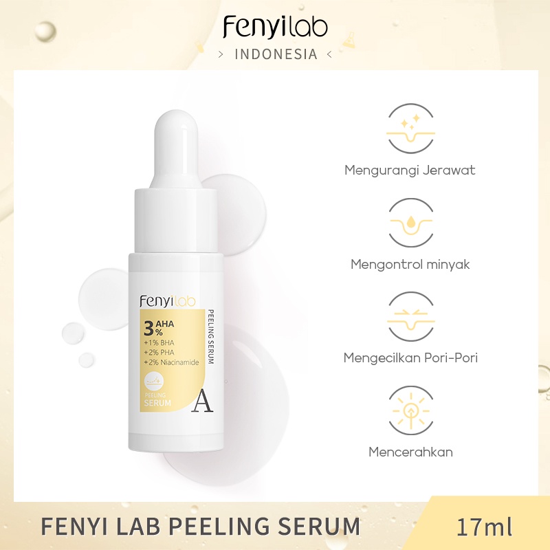 Fenyi Lab Peeling Serum 3% AHA BHA Niacinamide Essence Menghilangkan Jerawat Mengecilkan Pori-pori 17ml