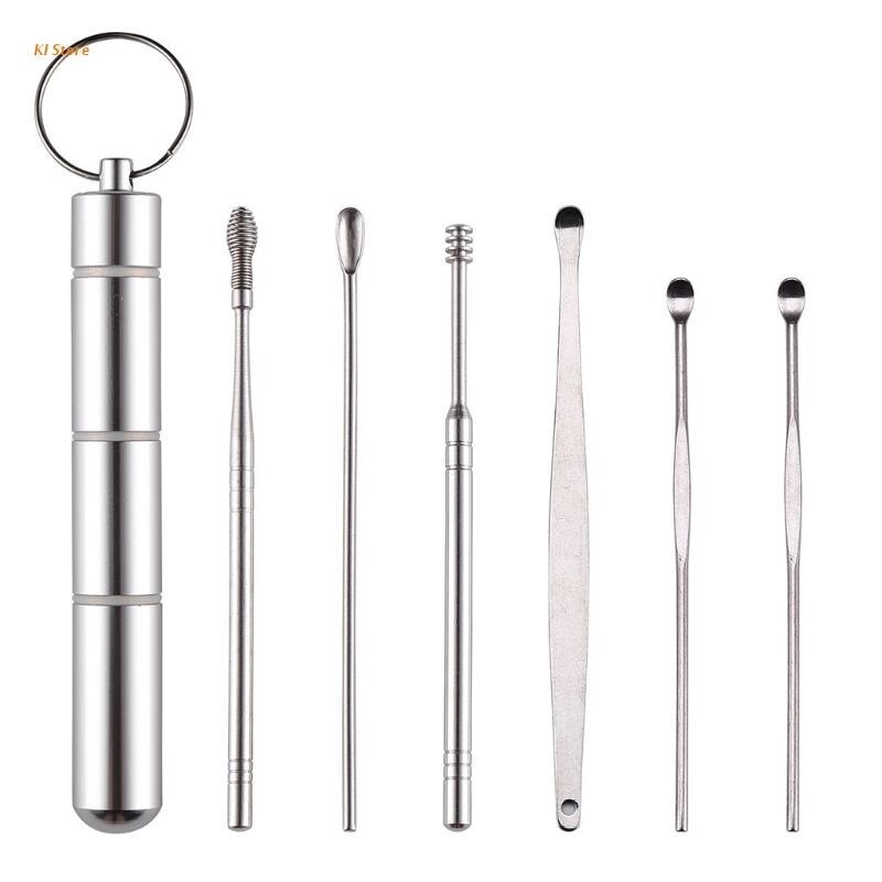 Pembersih Telinga Korek Kuping Stainless Stell Ear Wax 6 Pcs