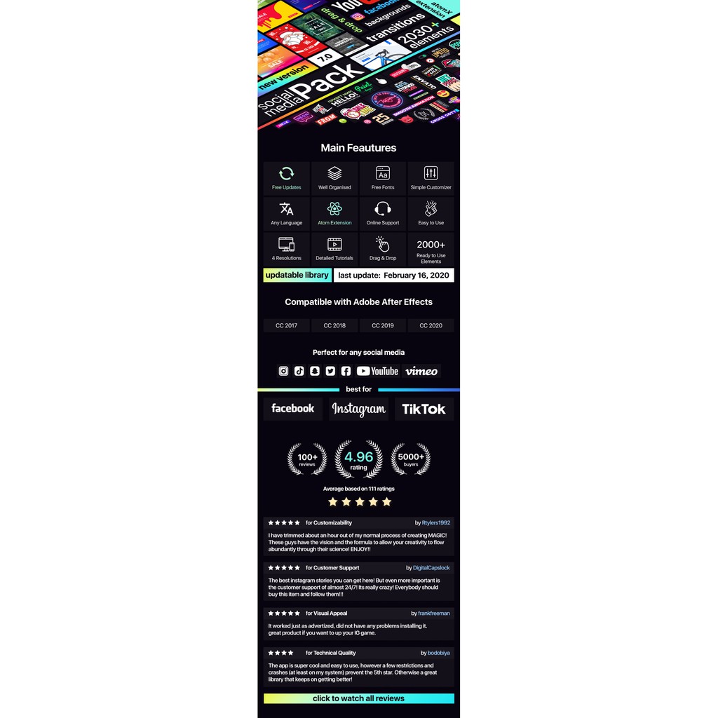 AtomX - Instagram Stories Designs And Transitions Pack V7 - After Effect (Extension)