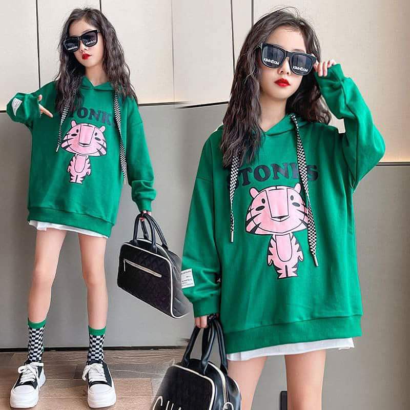 Dress Anak Perempuan Hoodie Little Tiger