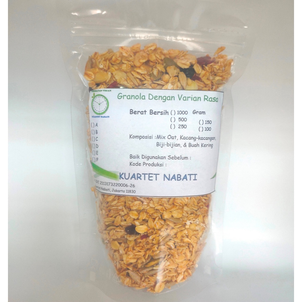 

100gr Granola Crispy - Crunchy Mix Roasted Oat, Slice Almond, Mede, Sunflower Seeds, Pumpkin Seeds Varian Rasa