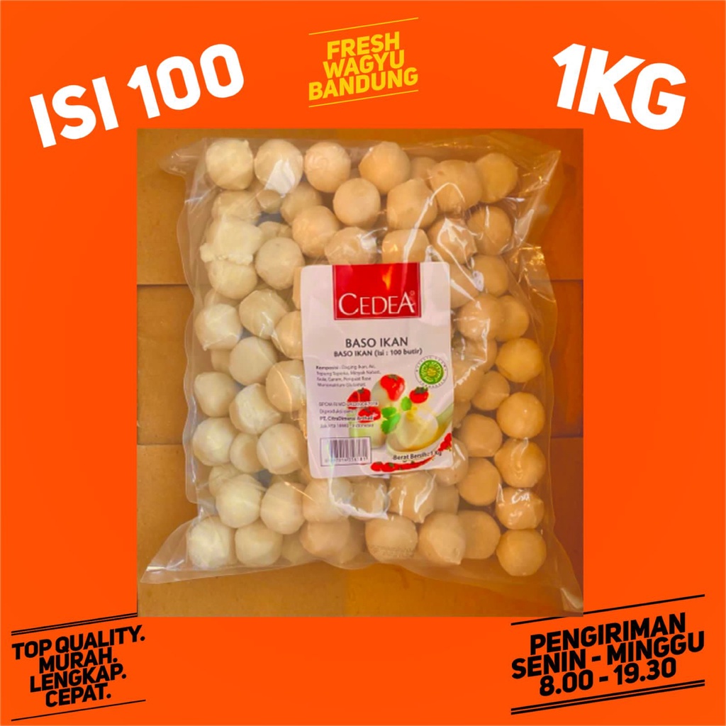 

CEDEA FISH BALL 1KG BASO IKAN KECIL ISI 100 SHABU STEAMBOAT HALAL