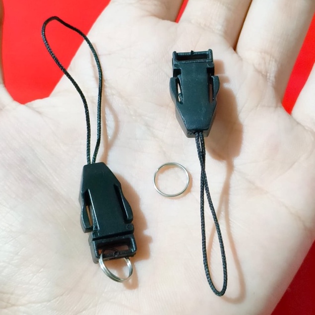strap hp di lanyard / cantelan hp di tali id card / strap hitam 1cm