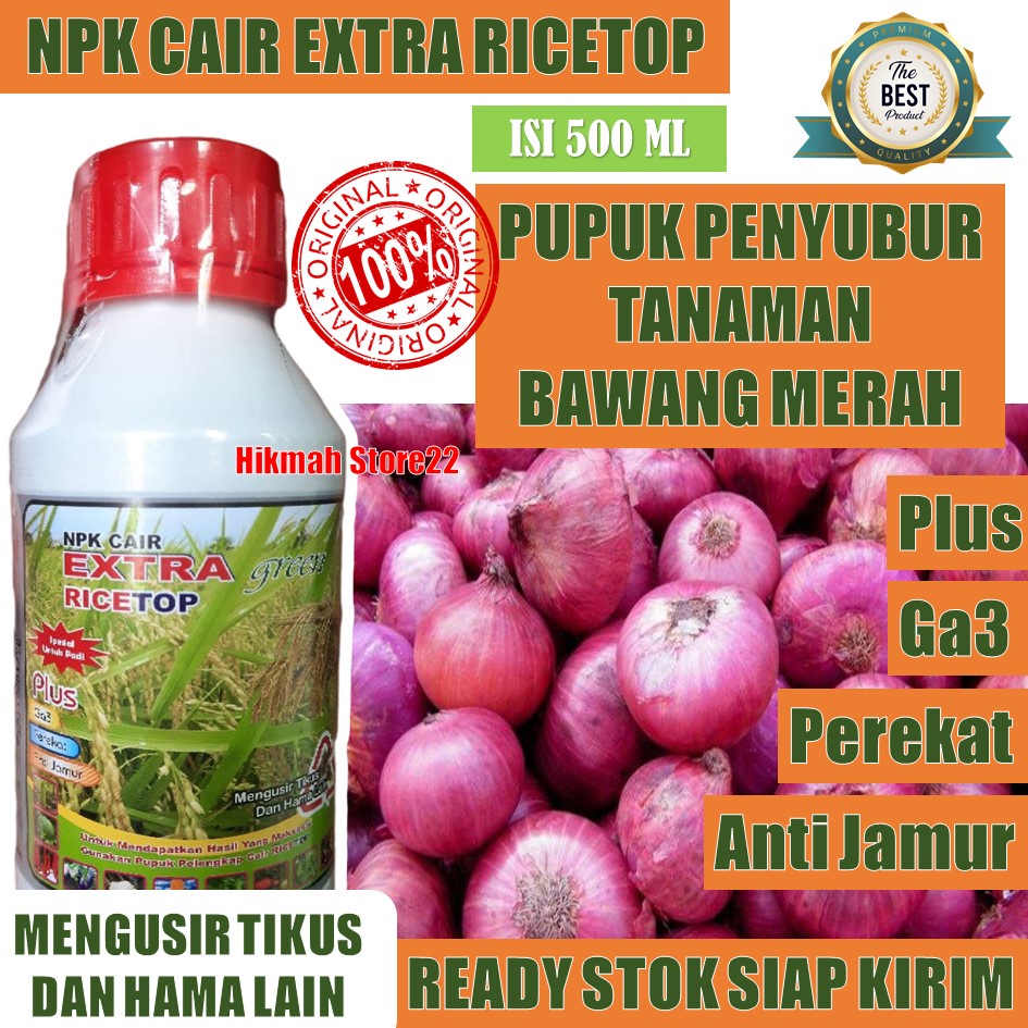 PROMO RICETOP Pupuk Npk Cair Extra Green Pupuk Pelebat Bawang Merah - Pupuk Penyubur Tanaman Bawang 