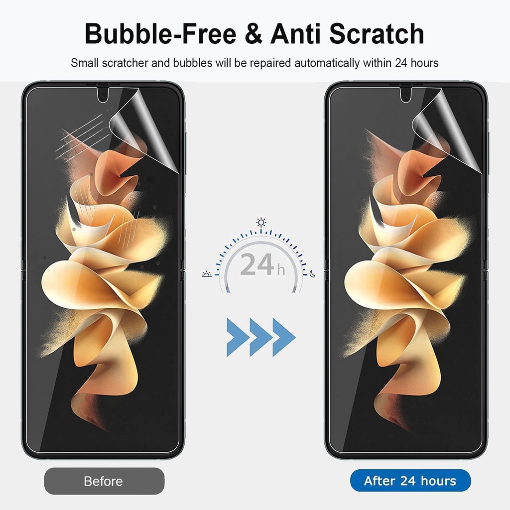 (Samsung Galaxy Z Flip 3) Pelindung Layar Tpu Anti Gores / Sidik Jari Bisa Dilipat