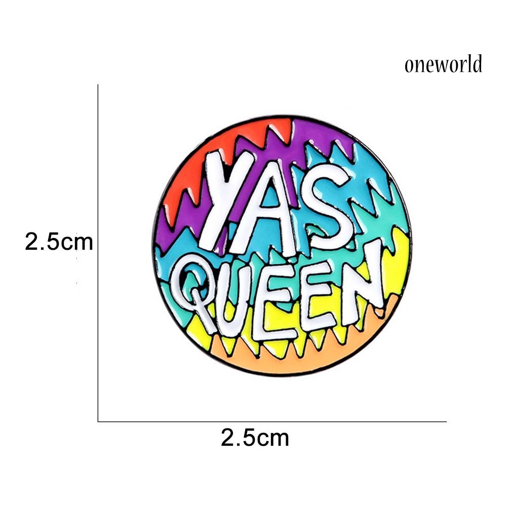 OW@ YAS QUEEN Unisex Rainbow Round Enamel Brooch Pin Corsage Bag Jacket Badge Gift