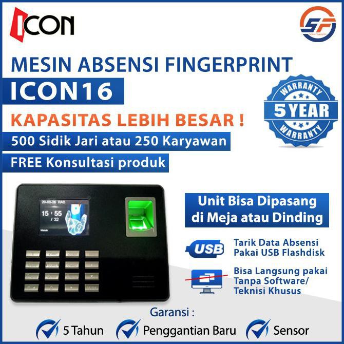 PROMO TERMURAH MESIN ABSEN ICON 16 Mesin Absensi Sidik Jari seperti ZKTECO LX50 AP201