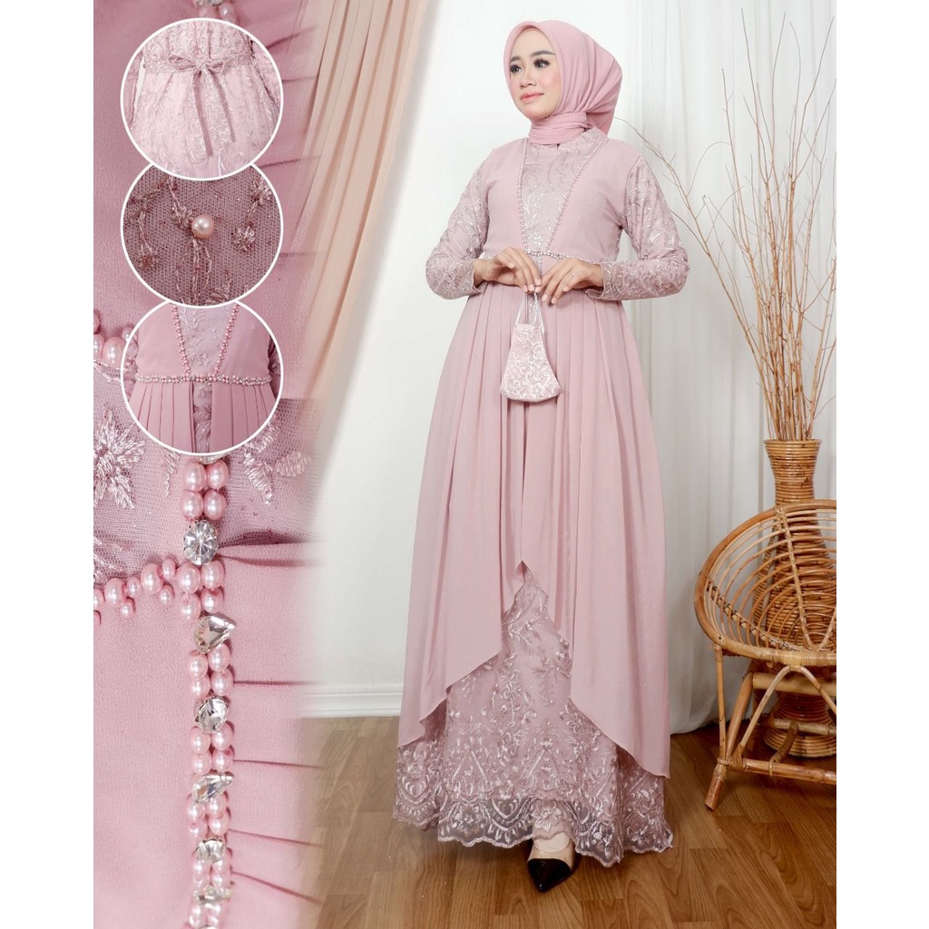 Gamis Pesta / Kebaya Modern Original / Fashion Muslimah / Kebaya Wisuda / Gamis Maura / Seragaman Pesta Terbaru / Kebaya Wanita Remaja / Pakaian Muslimah