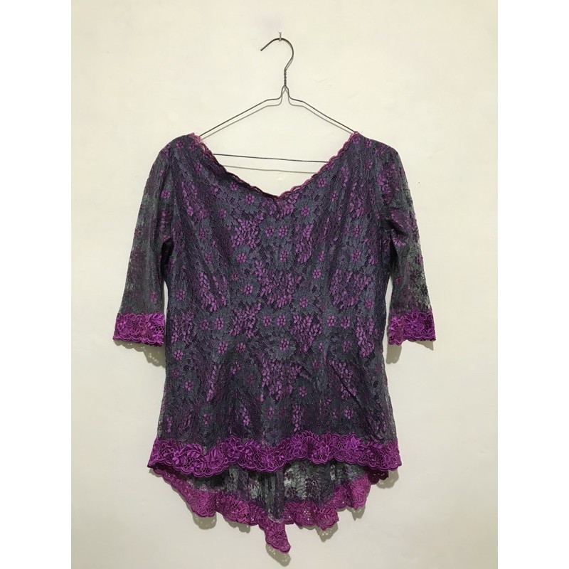 Kebaya Wanita / Kebaya Ungu / Atasan Kebaya / Kebaya Brokat / Kebaya Preloved / Baju Preloved