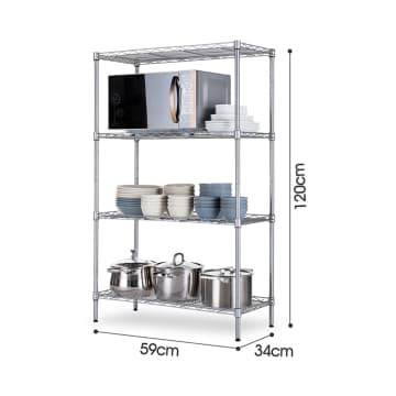 Krisbow HOUSEHOLD WIRE Rak Besi Serbaguna 4 Tingkat/Rak Gudang/Rak Dagang/Rak Susun