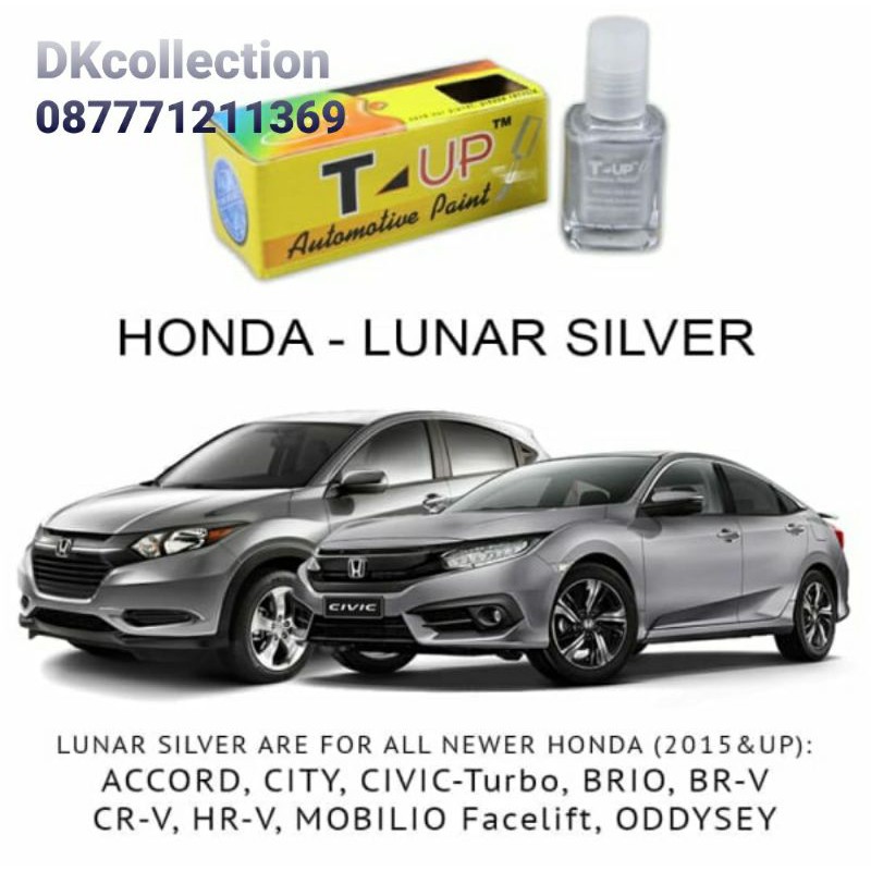 T-Up cat oles mobil honda lunar silver contoh cat mobil honda abu abu muda sample cat silver honda