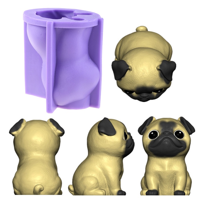 SIY  Cute Little Pug Dog Home Decorations Epoxy Resin Mold Ornaments Silicone Mould