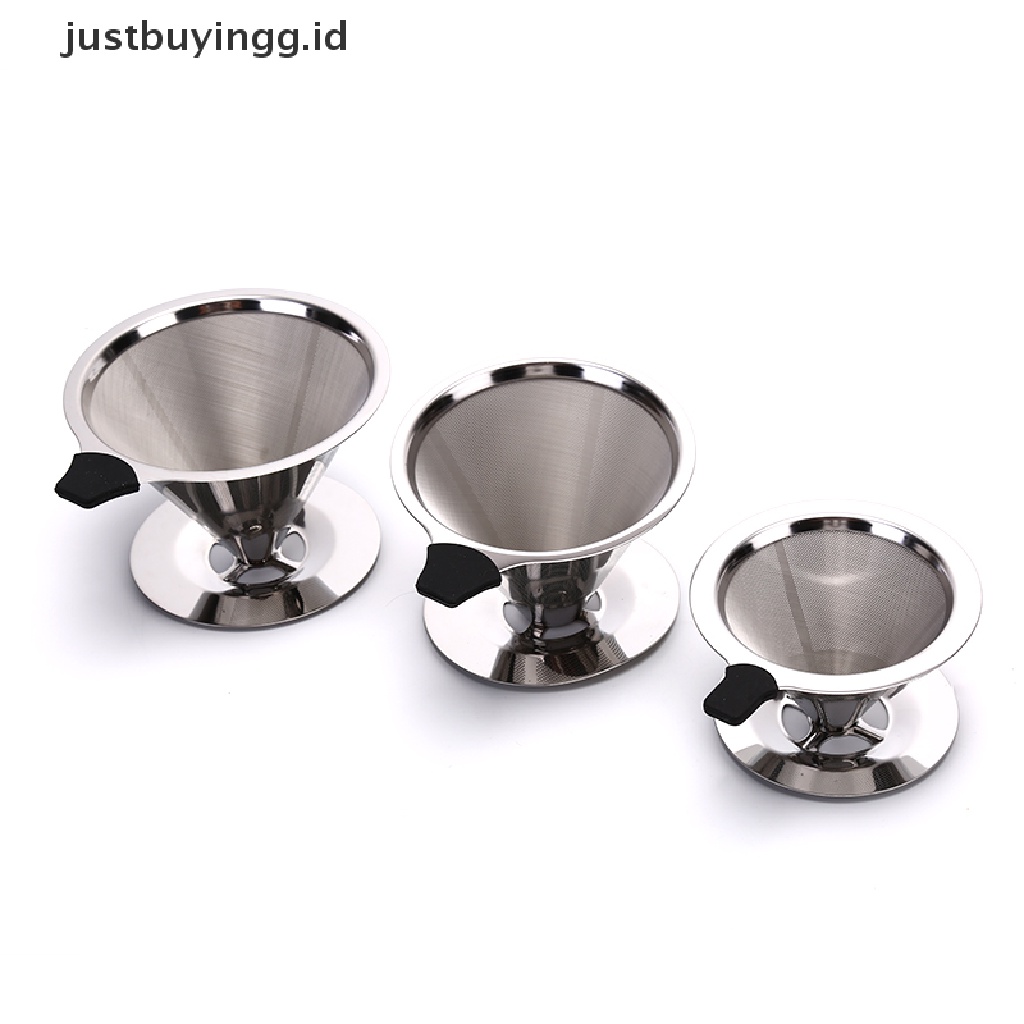 1 Pc Holder Cangkir Saringan Kopi Teh Bahan Stainless Steel Dapat Digunakan Kembali