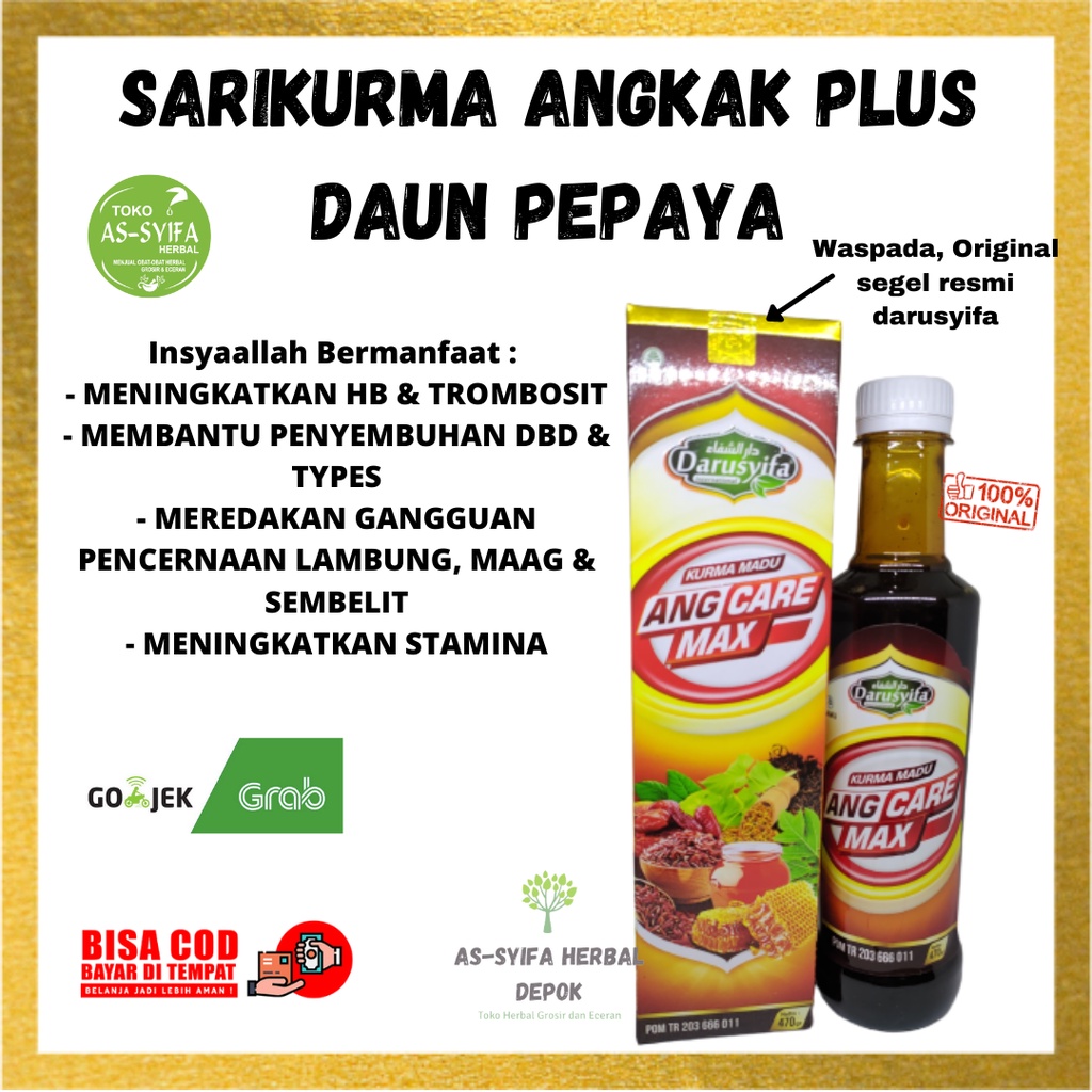 

Sarikurma Angkak Darusyifa Angcare Herbal Untuk DBD - Trombosit - Types Dan Anemia