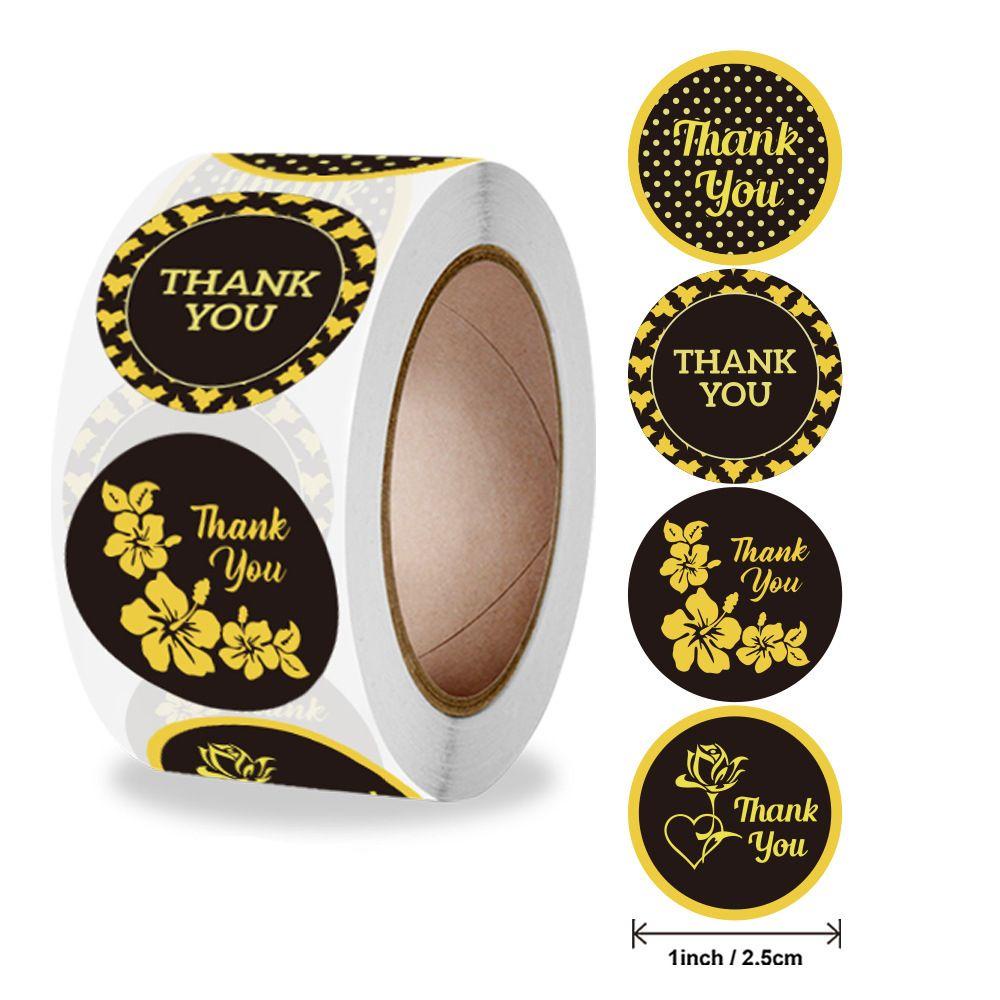 Nanas 500PCs Thank You Sticker Bulat Dekorasi Scrapbook Handmade Kertas Roll