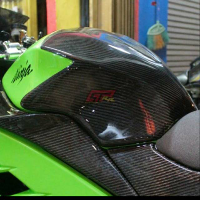 Tankpad ninja new 2018 kawasaki ninja full carbon kevlar asli