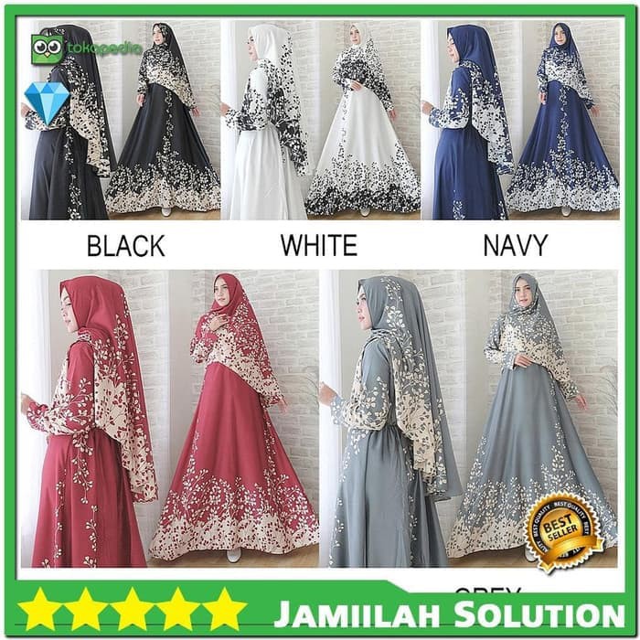 Baju Gamis Dewasa Long Dress Muslim Wanita Pinggang Karet TERBARU Ad