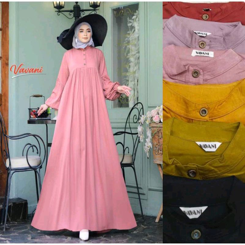 Busana Muslim Wanita/ Gamis Polos Twil bahan Katun twil premium