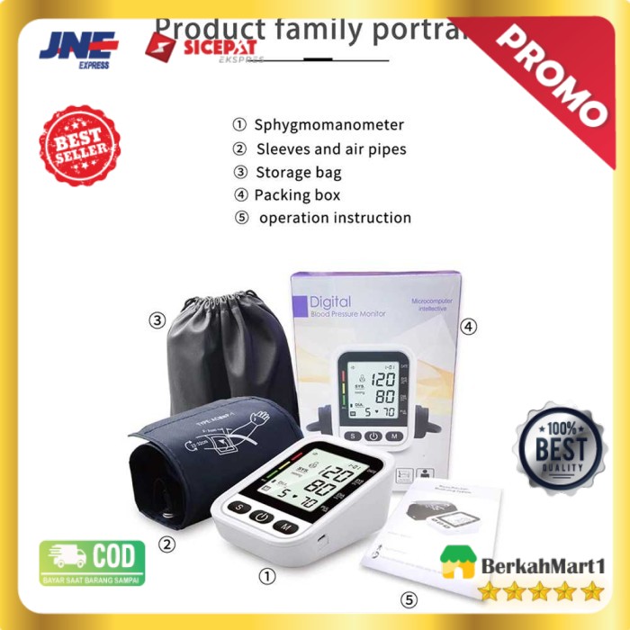 Tensi Darah Pengukur Tekanan Darah Blood Pressure Monitor with Voice