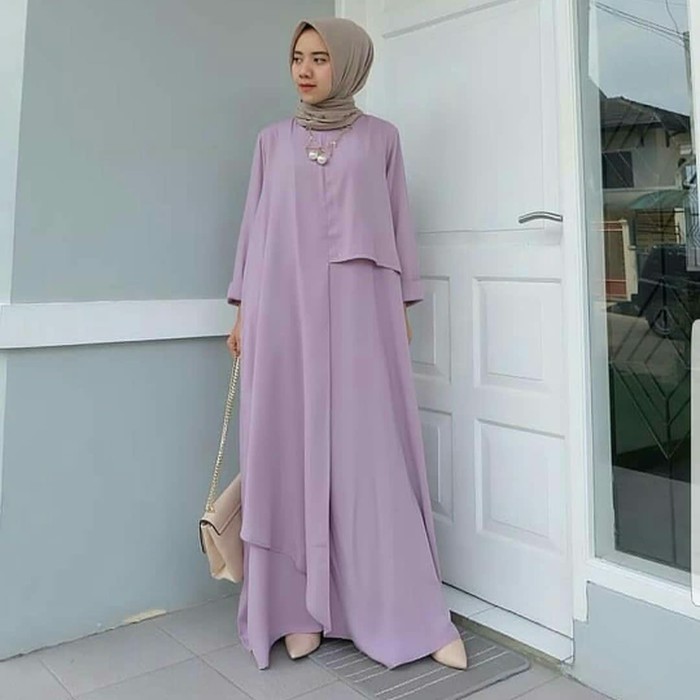 GAMIS SYARI ANNAJAH CAPUCCINO 900GR 110 140 ALLSIZE GAMIS SYARI BUSUI CADAR CREPE HQ POLOS MURAH I.