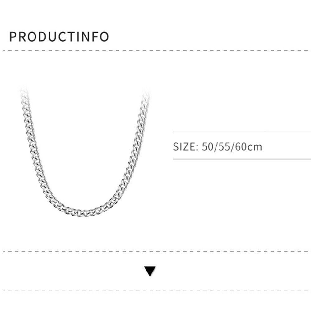 Lily Kuba Kalung Pria Rantai Baja Titanium Perhiasan Aksesoris Hadiah Hari Valentine Gesper Datar Liontin Kalung