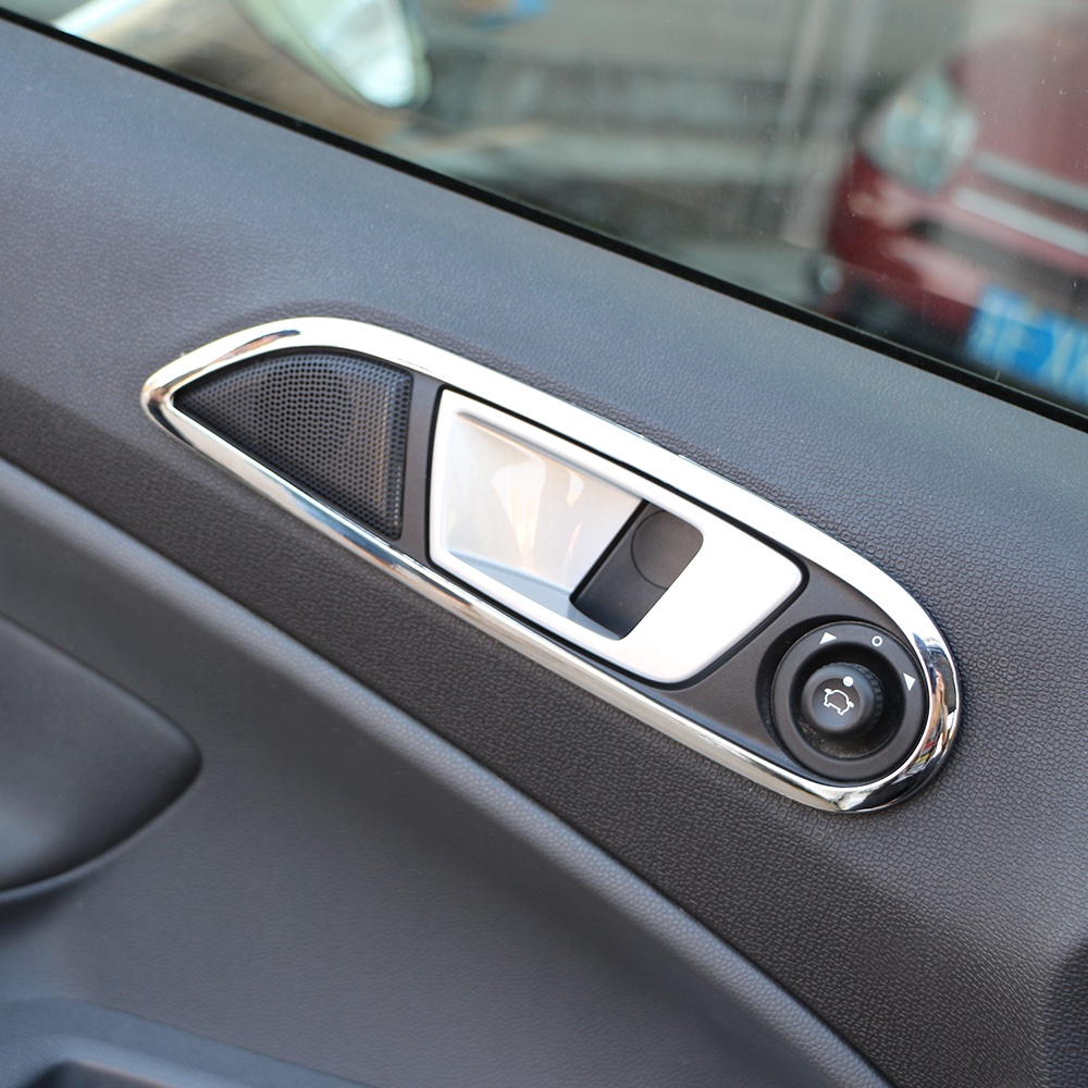 Untuk Ford Fiesta 2009-2013 4Pcs Chrome Pintu Mobil Inteior Handle Panel Frame Dekorasi Sticker Cover Trim Aksesoris