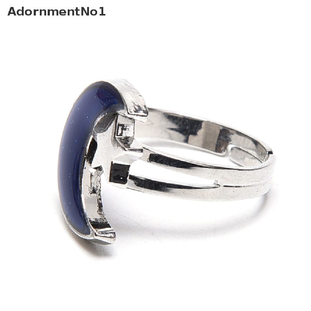 (AdornmentNo1) 1pc Cincin Bulan Berubah Warna Sesuai Suhu Adjustable Untuk Wanita