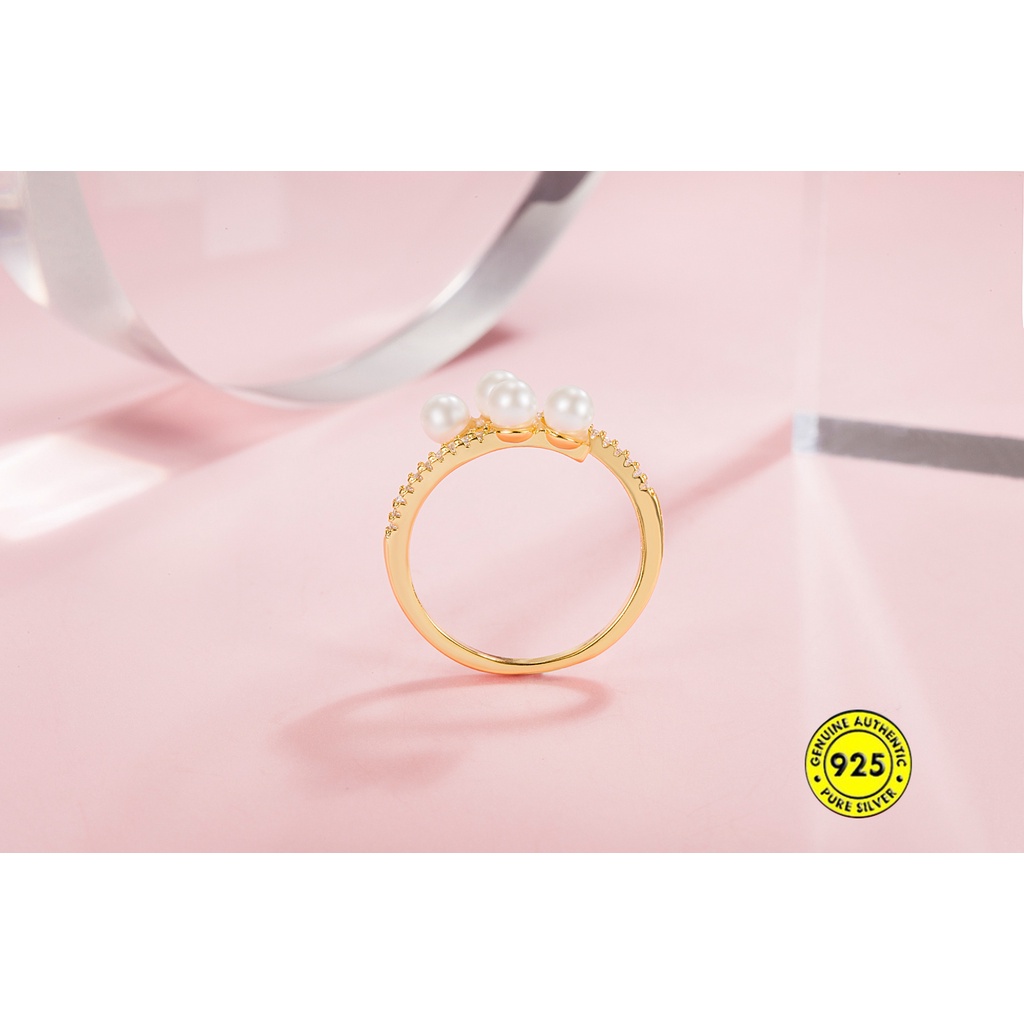 Cincin Zircon Mutiara 18K Dold Untuk Wanita