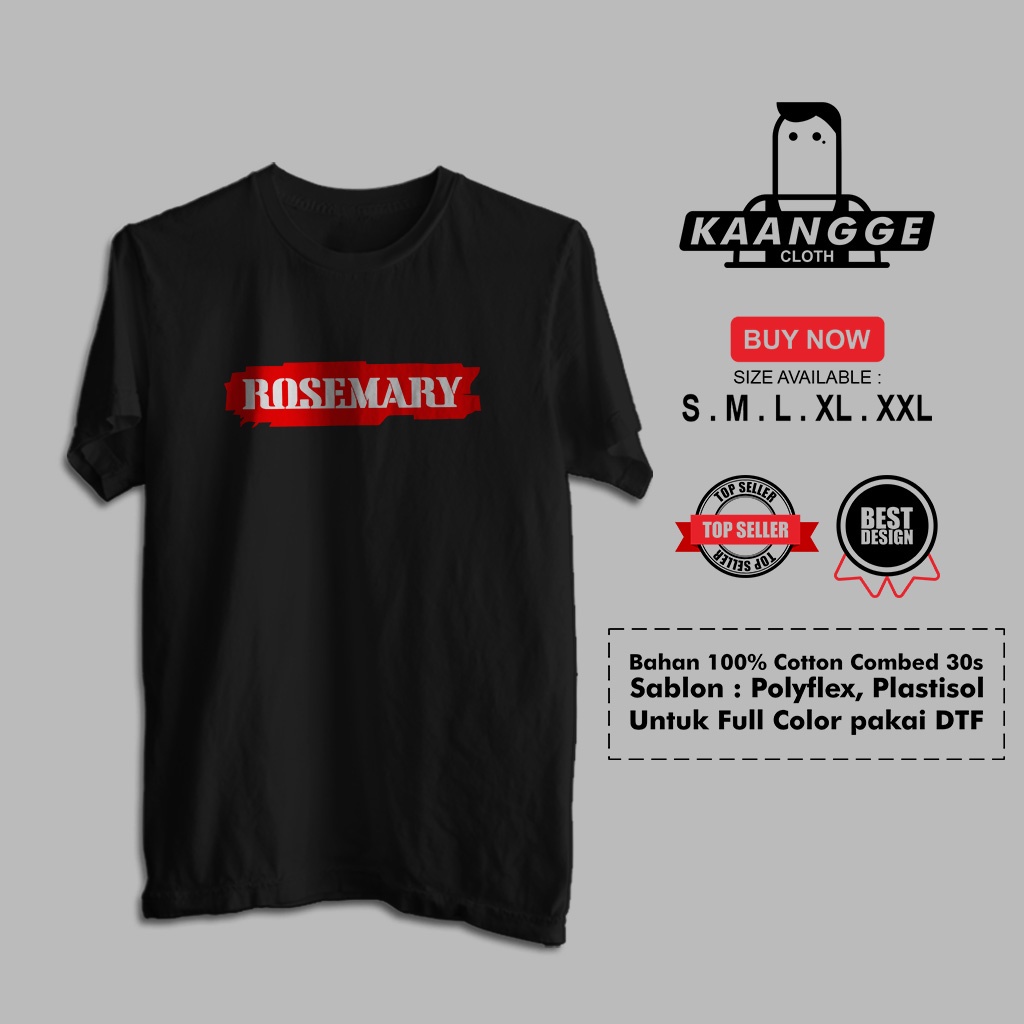 Kaos Rosemary Logo Baju Musik