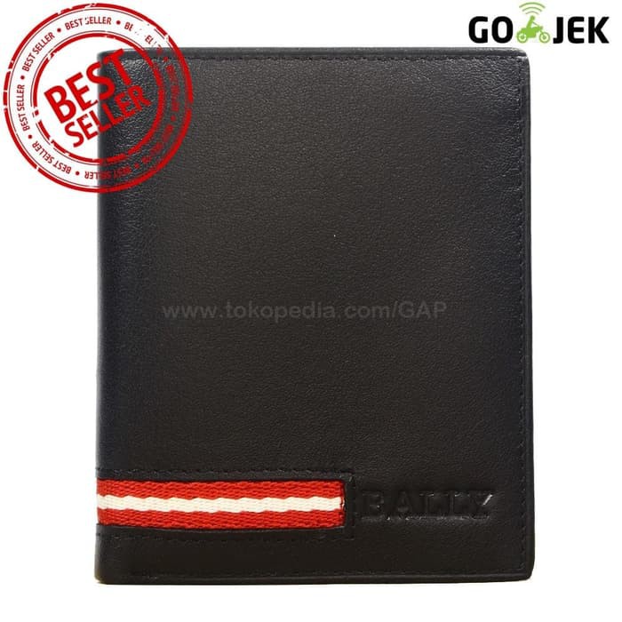 DOMPET KULIT PRIA BERDIRI IMPORT BRANDED | BALLY 56-05 BLACK