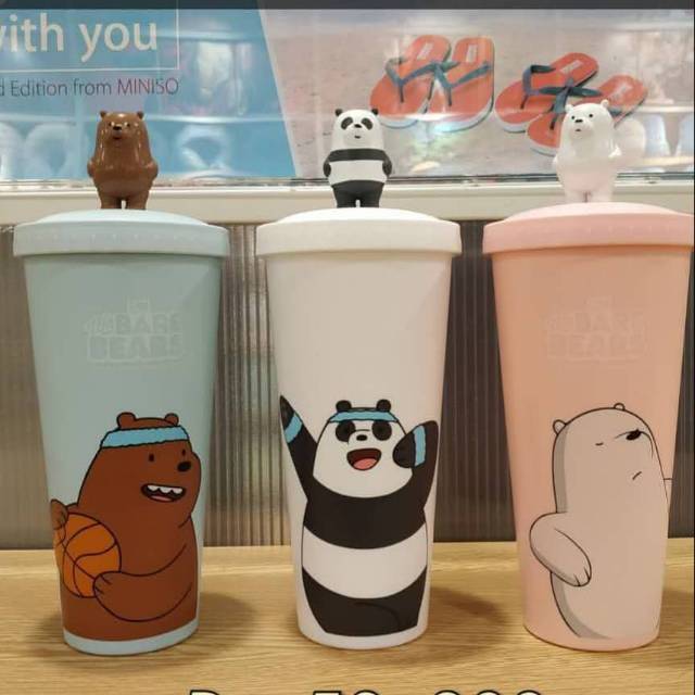 Jual Miniso Botol Minum Tumbler Karakter We Bare Bears Shopee Indonesia