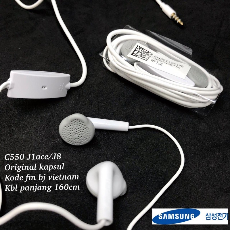 PROMO HANDSFREE SAMSUNG J1 ACE KAPSUL ORIGINAL VIETNAM C550 J7+/J8 EARPHONE UNIVERSAL SMARTPHONE JACK 3.5MM