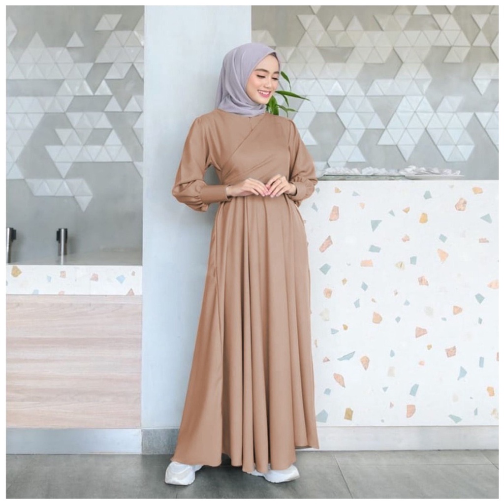 GGAMIS SAHNA MAXY /Dress Casual muslim/ Bahan Mocrepe