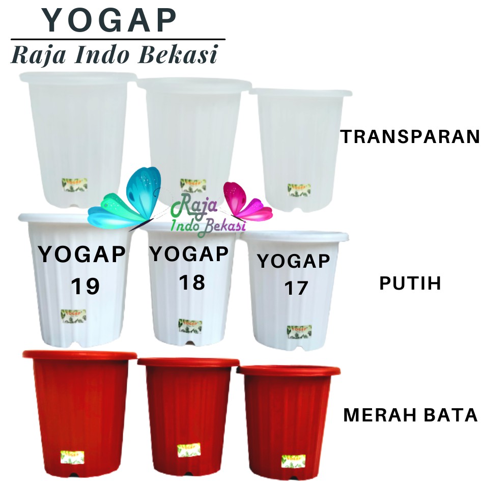 Pot Yogap Ypt 10 13 15 17 18 19 Putih Coklat Orange Merah Bata Bening Transparan Pot Yogap Besar