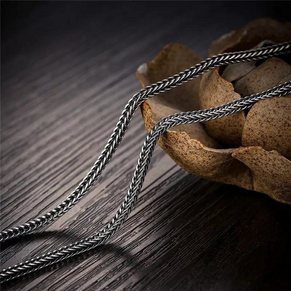 Kalung Titanium Pria dan Wanita Silver 36cm Bagus dan Murah