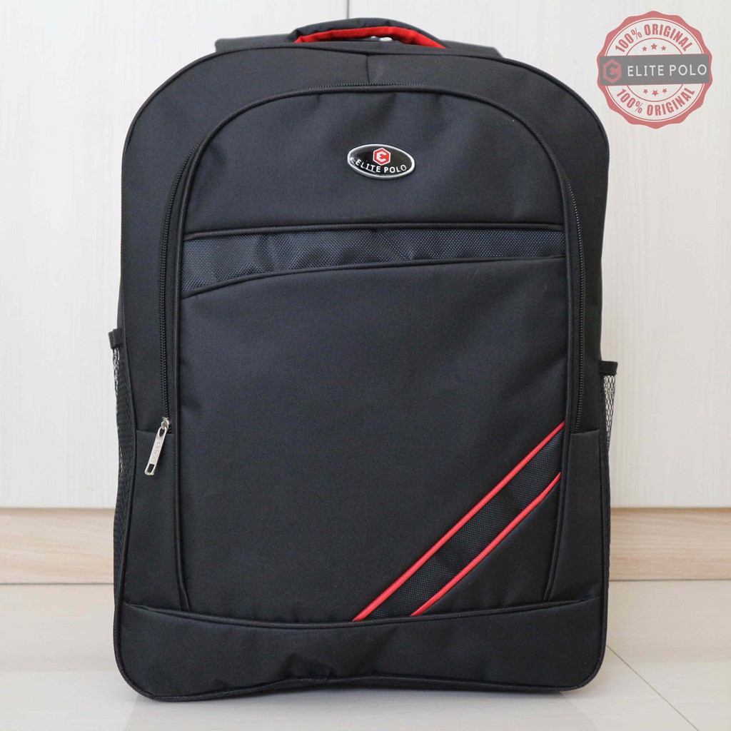 Tas Ransel Laptop Punggung Backpack Elite Polo Original FREE RAINCOVER + SLOT LAPTOP HARGA PROMO!!