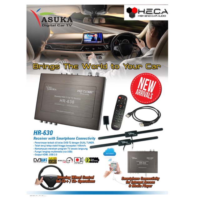 ASUKA HR-630 Car TV Receiver Mobil Tuner Digital [ORIGINAL]