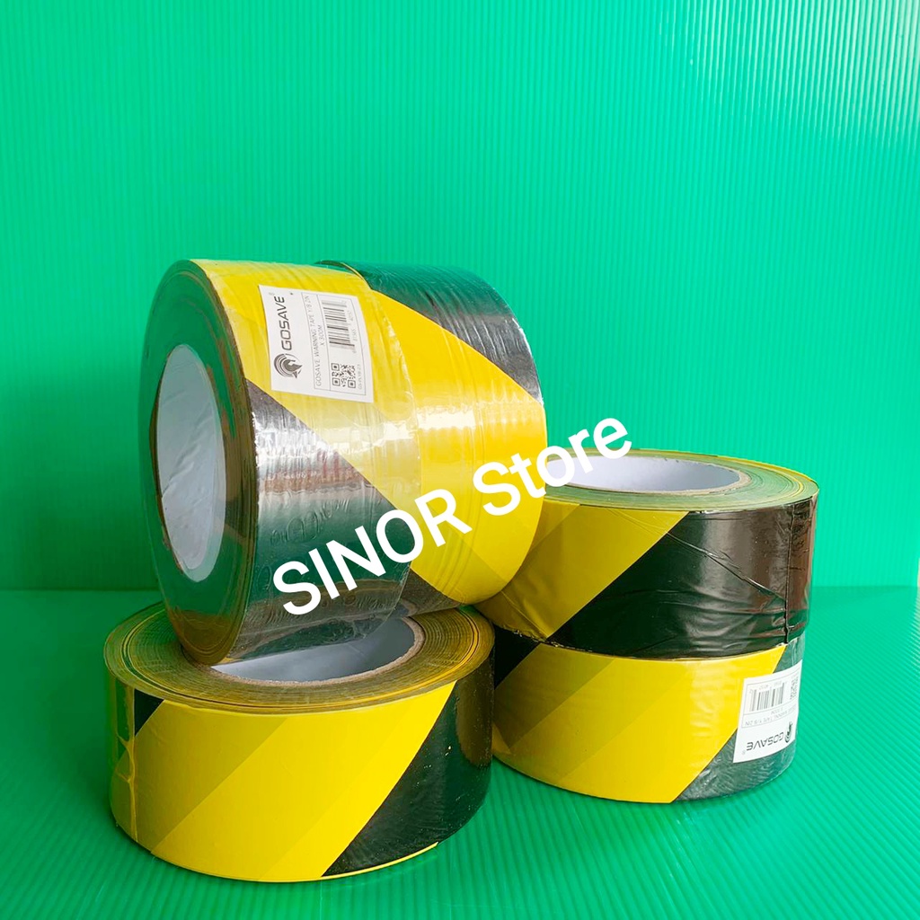 Police Line 2 Inch x 300 Meter Hitam Kuning Barricade Garis Polisi Safety Line Pembatas Jalan