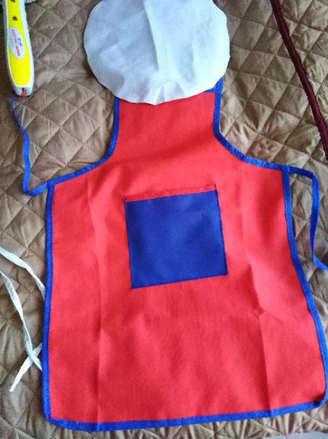 Set Apron Celemek Topi Koki Chef Anak