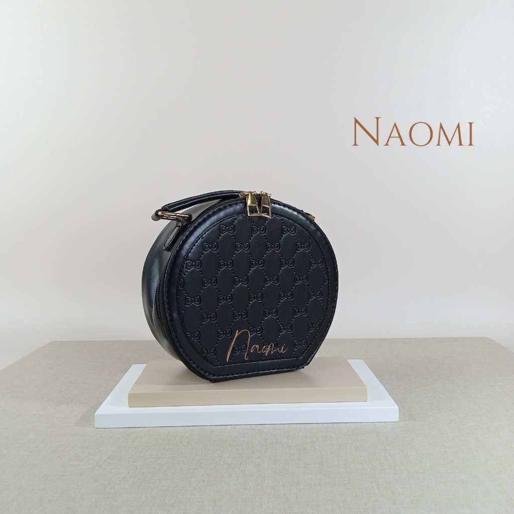 NAOMI - Aliya Round Prince Sling Bag Import - Fashion Wanita Tas Selempang - Tas Bahu Wanita Bulat - Tas Fashion Wanita - Tas Wanita - Tas Naomi - Naomi Bag