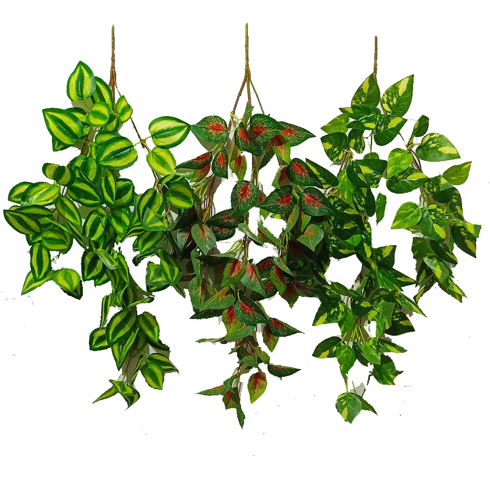Daun Rambat Plastik Dekorasi Dinding/Hiasan Tanaman Daun Merambat Plastik/Rambat Sintetis 0179