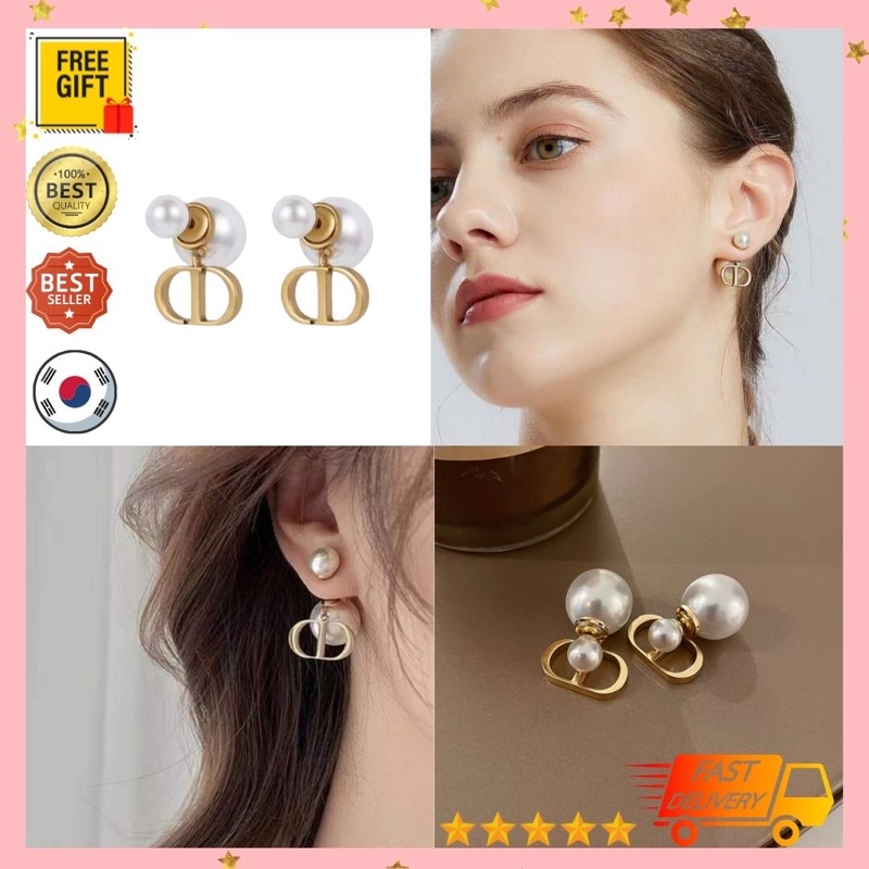 ANTING KOREA TUSUK WANITA TINDIK JEPIT PANJANG KOREA PERAK MURAH GANTUNG GIWANG BUNGA PLASTIK PANJAN