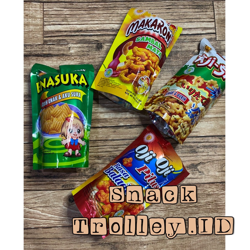 [KEMASAN 2000] Ajisan Opak Padang Drumstik Bakso Udang Bakar Enasuka Snack Murah- bisa mix