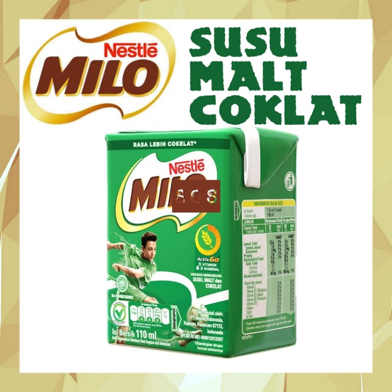 

《OS3》 Nestle Milo AcitvGo Malt susu coklat UHT kotak 110 mL - cokelat