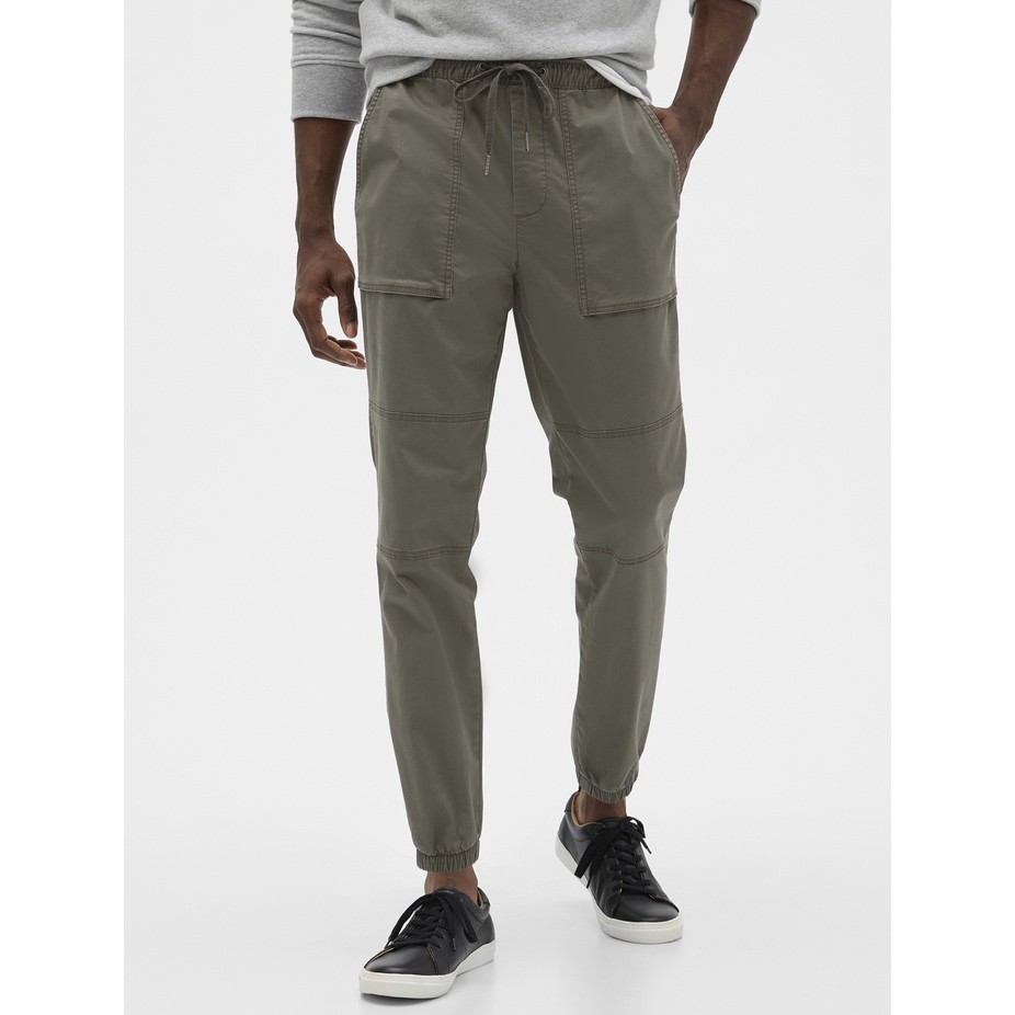  celana  Gap  Celana  Pria Cowok GAP  Slim Twill Jogger  Olive 