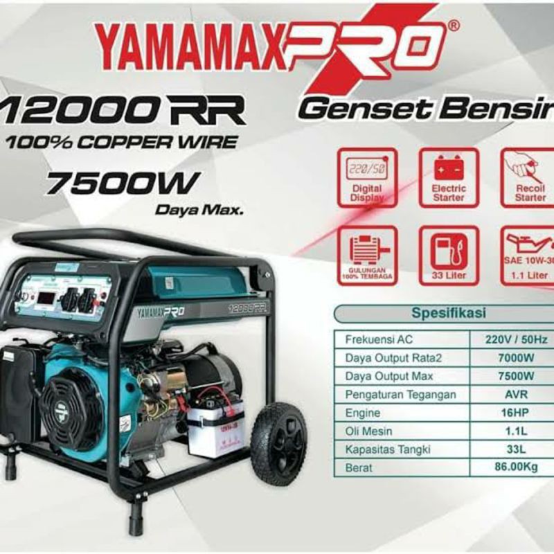 Mesin Genset 4 Tak Yamamax 7500 Watt 12000RR
