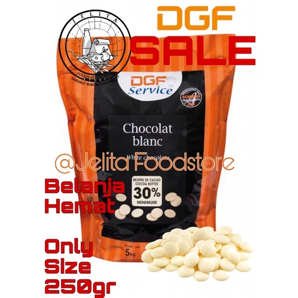 

DGF Chocolate Couverture White 30% - Promo Sale 250gr - coklat putih